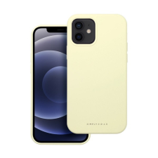 ROAR Apple iPhone 12 prémium szilikon tok velúr béléssel, világossárga tok és táska