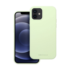 ROAR Apple iPhone 12 prémium szilikon tok velúr béléssel, világoszöld tok és táska