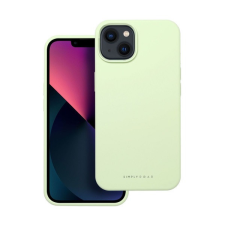 ROAR Apple iPhone 13 prémium szilikon tok velúr béléssel, világoszöld tok és táska