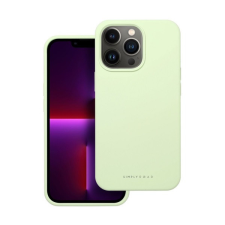ROAR Apple iPhone 13 Pro prémium szilikon tok velúr béléssel, világoszöld tok és táska