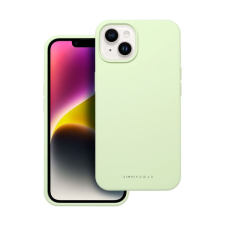 ROAR Apple iPhone 14 prémium szilikon tok velúr béléssel, világoszöld tok és táska