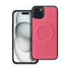 ROAR Apple iPhone 15 Plus mag morning szilikon telefonvédő (eco bőr hatású, mikrofiber plüss belső, magsafe) rózsaszín