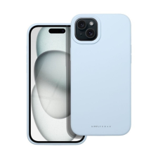 ROAR Apple iPhone 15 Plus prémium szilikon tok velúr béléssel, világoskék tok és táska