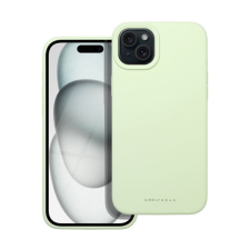 ROAR Apple iPhone 15 Plus prémium szilikon tok velúr béléssel, világoszöld tok és táska