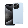 ROAR Apple iPhone 15 Pro prémium szilikon tok velúr béléssel, világoskék