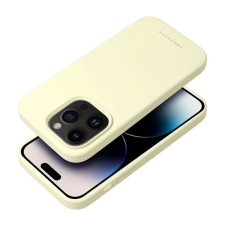 ROAR Apple iPhone 16 Pro Max prémium szilikon tok velúr béléssel, világossárga tok és táska