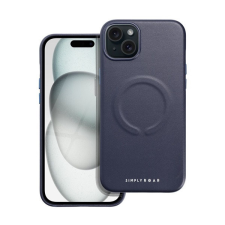 ROAR Leather Magsafe iPhone 15 Plus eco bőr tok, kék tok és táska