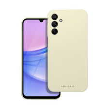 ROAR Samsung Galaxy A15 4G / A15 5G prémium szilikon tok velúr béléssel, világossárga tok és táska