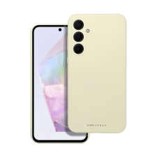 ROAR Samsung Galaxy A35 5G prémium szilikon tok velúr béléssel, világossárga tok és táska