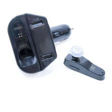 Robi Bluetooth FM transzmitter headsettel / autós kihangosító, zenelejátszó, 2 db USB (V6) fm transzmitter