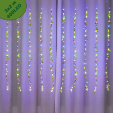 Robi Dekorációs LED fényfüggöny műnövénnyel, multicolor - 3x2 m karácsonyfa izzósor