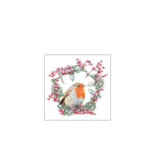 Robin in Wreath papírszalvéta 25x25cm, 20db-os sütés és főzés