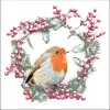  Robin In Wreath papírszalvéta 33x33cm, 20db-os