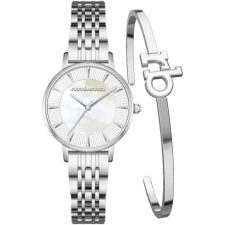  Roccobarocco női ajándékbox óra ezüst, 32 mm, rozsdamentes acél, quartz karóra