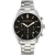 ROCCOBAROCCO RoccoBarocco férfi karóra, 42 mm, ezüst acél szíj, fekete számlap, WR50