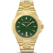 ROCCOBAROCCO RoccoBarocco férfi karóra, arany acél, zöld számlap, WR50, 45 mm karóra