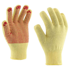 Rock Safety MAMMOTH-2T-DOT Kétszálas kötött Kevlar® kesztyű, PVC pontozással