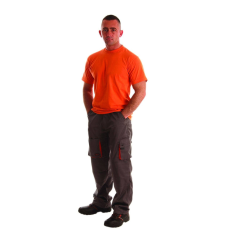 Rock Safety Védőnadrág, derék Szürke/narancssárga többzseb – XL-es méret