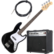 Rocktile Fatboy Ii Bk E-Basszusgitár Fekete Set Soundking Basszuserősítővel + Kábel gitár és basszusgitár