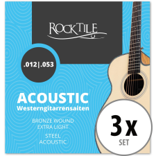Rocktile Húrok Akusztikus Gitárhoz Light 3X Szett Szett basszusgitár kiegészítő