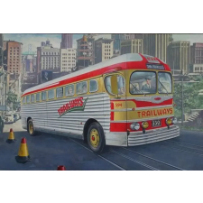  Roden GMC PD-3751 Silverside Trailwagon Trailways Company 1:35 (819) makett