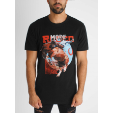  Rodeo Mode Tee - mintás fekete póló - Méret: XS