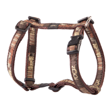 ROGZ FANCY DRESS H-Hám XL Barna csontmintás nyakörv, póráz, hám kutyáknak