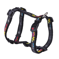 ROGZ FANCY DRESS H-Hám XL Színes csontmintás nyakörv, póráz, hám kutyáknak