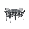 Rojaplast CASERTA FÉM KERTI BÚTOR SZETT, 4 DB SZÉKKEL, FEKETE