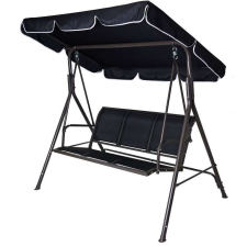 Rojaplast CONFORT Kerti Hintaágy - 3 Fős, Tetővel, Fekete hintaágy