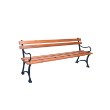 Rojaplast fenyőfából készült, fém szerkezetű kerti pad karfával, 180 cm kerti bútor