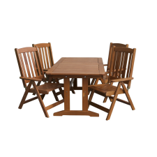  Rojaplast Luisa set 4 fenyőfából készült kihúzható kerti asztal, 4 db székkel kerti bútor