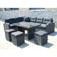 Rojaplast MONTREAL exkluzív polyrattan bútor garnitúra - antracit/szürke 1066 kerti bútor