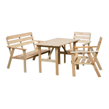  Rojaplast Nordic fenyőfából készült kerti bútor garnitúra- natúr kerti bútor