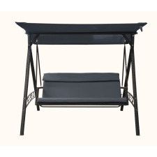 Rojaplast RATTAN polyrattan kerti hintaágy párnával, szürke 17/40001 hintaágy