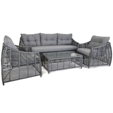 Rojaplast Rojaplast Ohio exkluzív polyrattan kerti bútor garnitúra - antracit/szürke kerti bútor