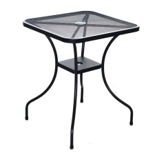 Rojaplast ROJAPLAST ZWMT-60 fém kerti asztal napernyőlyukkal - fekete kerti bútor