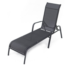 Rojaplast ZWC-52 fémből készült állítható kerti nyugágy, 194 cm - fekete kerti bútor
