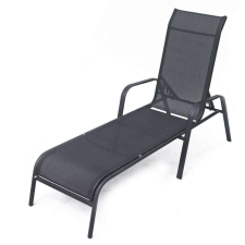 ROJAPLAST ZWC-52 fémből készült állítható kerti nyugágy, 194 cm - fekete kerti bútor
