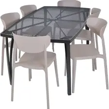 Rojaplast ZWMT-24 + MARE kerti bútor szett, 1 asztal + 6 szék kerti bútor