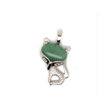 Róka medál fémmel Aventurin 2x3cm medál
