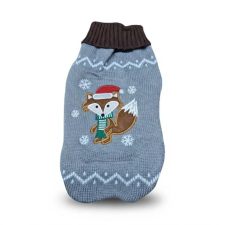  Rókás kötött kutyapulóver - L kutyaruha