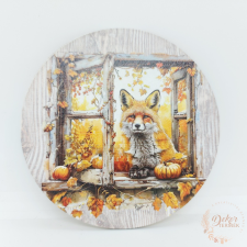  Rókás őszi fa tábla dekorációs kellék