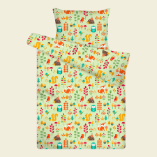  Rókás zöld ovis paplan párna szett lakástextília