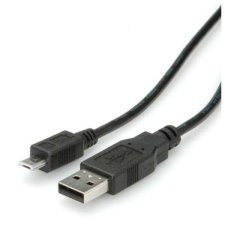ROLINE 11.02.8754 USB kábel 0,8 M USB 2.0 USB A Micro-USB B Fekete kábel és adapter