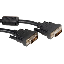 ROLINE 11.04.5521 DVI kábel 1 M DVI-D Fekete kábel és adapter