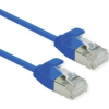 ROLINE 21.15.3340 RJ45 Hálózati kábel, patchkábel CAT 6A U/UTP 0.15 m Kék Árnyékolatlan, Halogénmentes, Lángálló 1 db (21.15.3340)