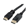 ROLINE HDMI 2.1 DisplayPort 1.2/1.2a Átalakító Fekete 10m 11.04.5777