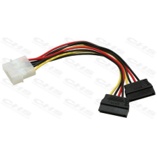 ROLINE kábel SATA táp Y elosztó, Molex to 2xSATA, 20cm kábel és adapter