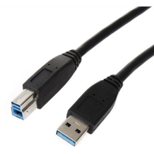 ROLINE USB-A 3.0 to USB-B - 0,8m, fekete kábel és adapter